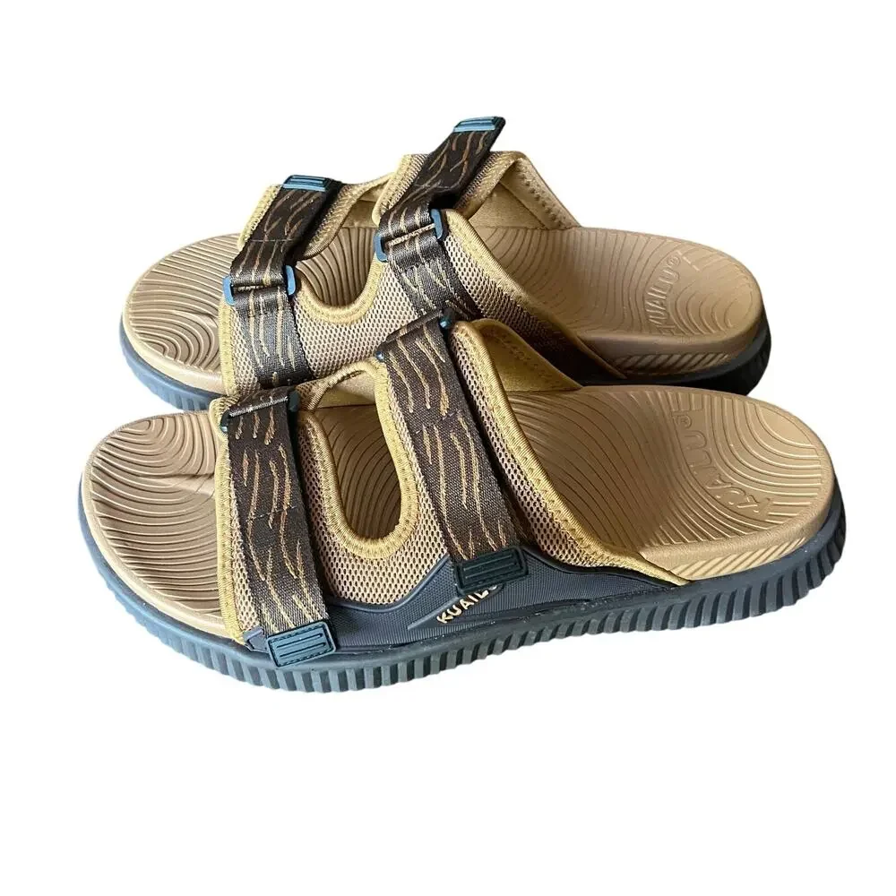 KuaiLu Mens Orthotic Sandals Athletic Arch Support Recovery Walking Slides -13